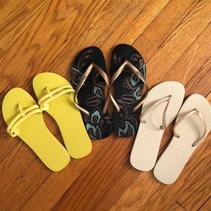 Havaianas Flip Flops Set of 3 Size 6